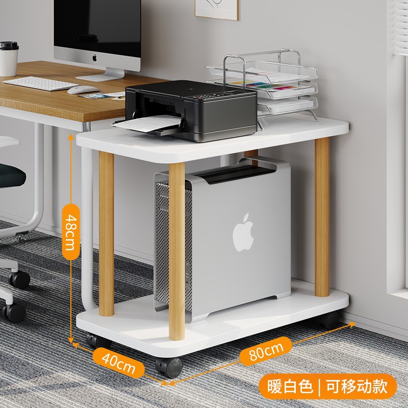 [길이 및 폭 80*40cm-2겹] 따뜻한 흰색 + 원목 다리 ★