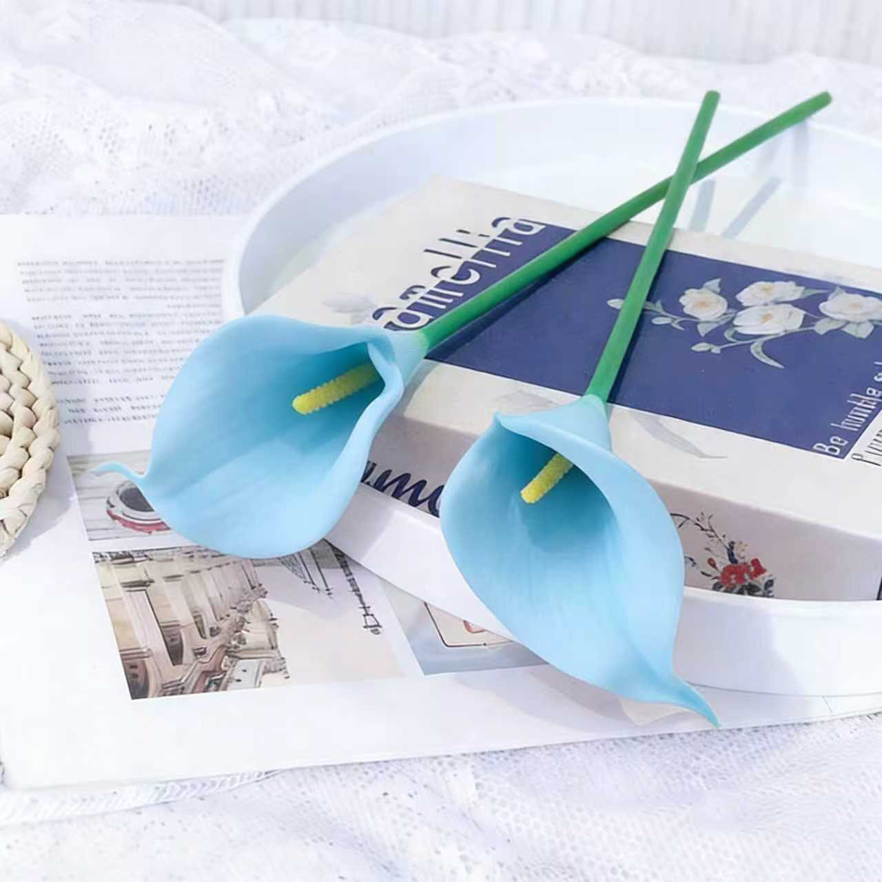 Azure calla lilies