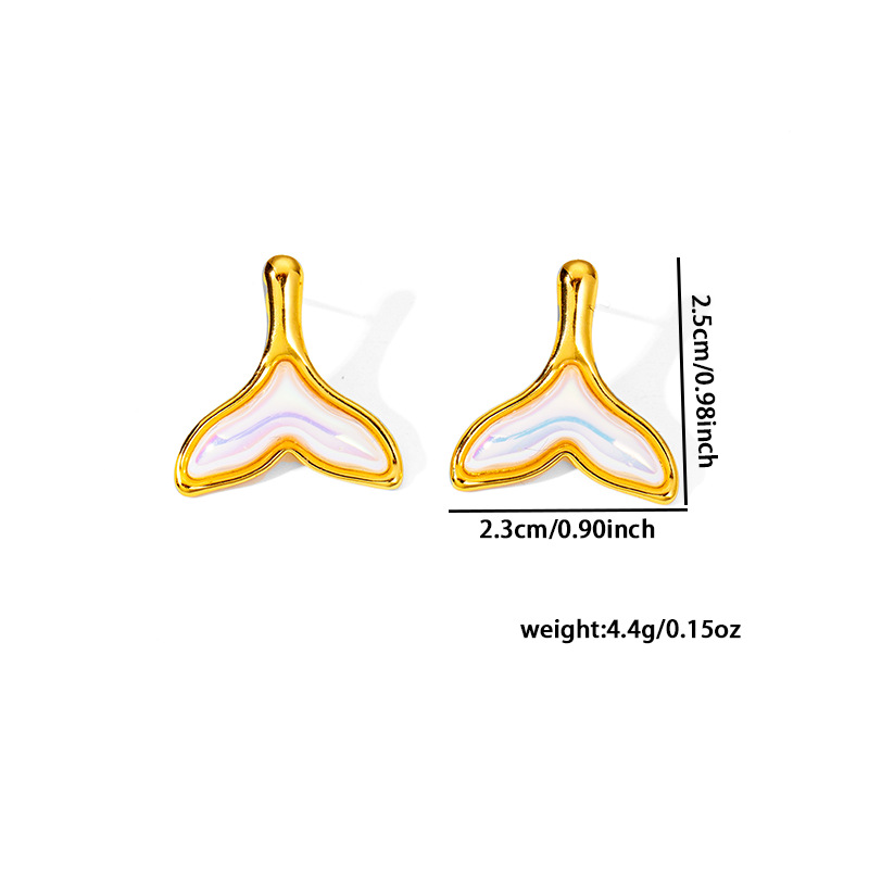 10g Weight 0.03µm Gold Plating Thickness Electroplated Gold Plating Process 201 Stainless Steel Ear Needle Material Golden Plated Plating Material Artificial Pearls Inlay Material Ear Studs Classification 1 Pair Quantity Holiday, Daily Occasion 201 Stainless Steel Material Heart Shape, Fish Tail Pattern Women's Gender Casual, Simple Style, Streetwear Style Plating Craft 1 Pair Casual Simple Style Streetwear Heart Shape Fish Tail Plating 304 Stainless Steel Ear Studs 14