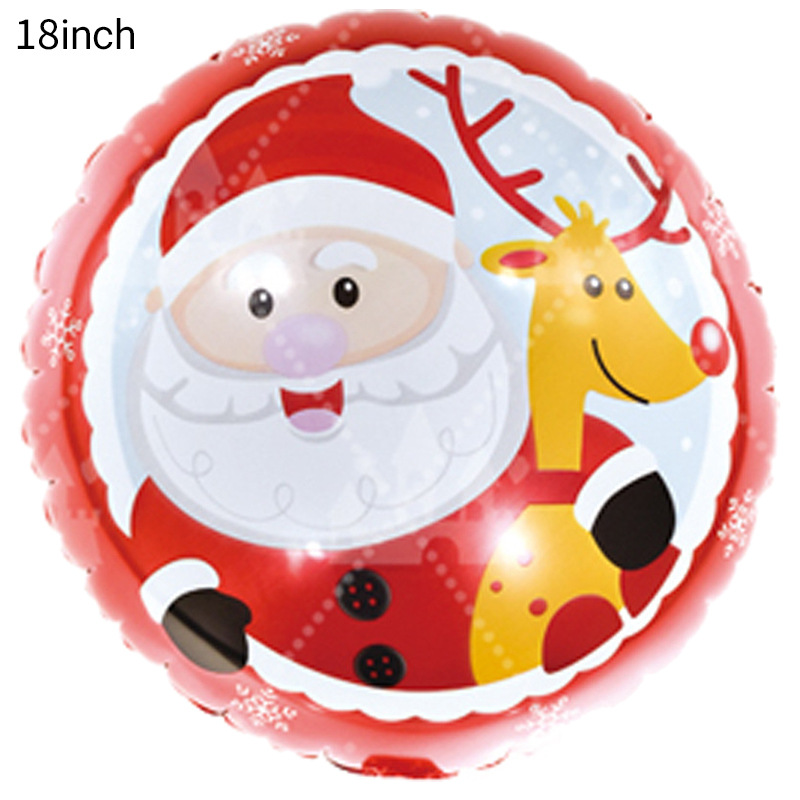 18 pulgadas película de aluminio bola bola globo de Navidad dibujos animados tema de hielo y nieve fiesta noche de Navidad papel de aluminio globo decoración