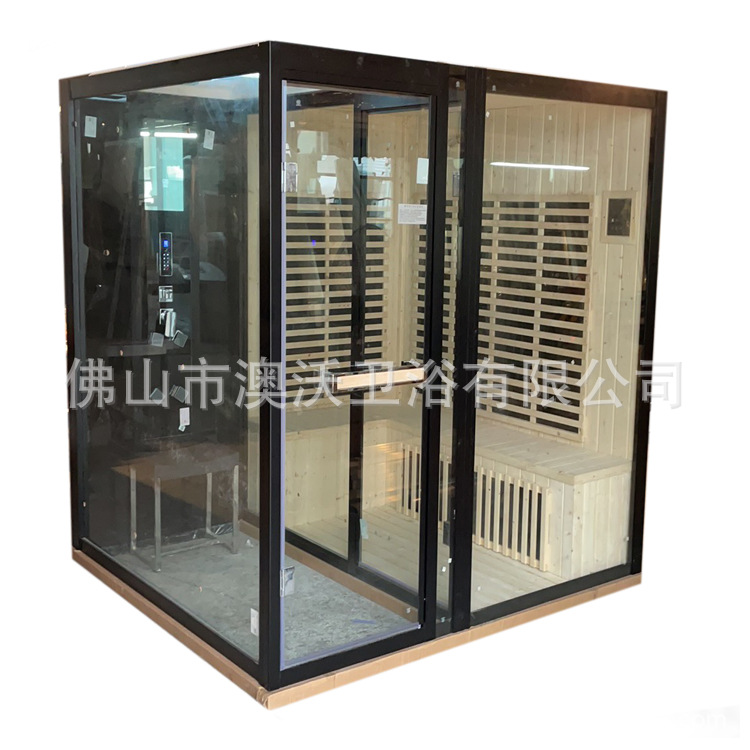 Ducha húmeda y seca sala de combinación sauna integrado de doble uso multifuncional luz onda sala de ducha saunaroom