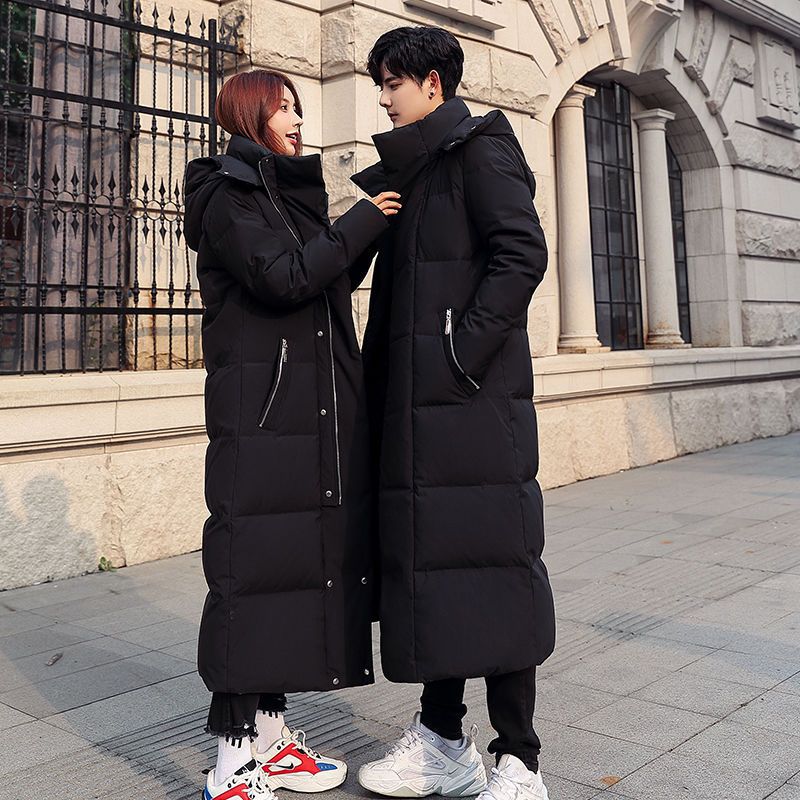 Winter Korean Style Couple's down Cotton Coat for Women 2025 New Over-The-Knee Long Thickened Plus-Size Jacket for Men