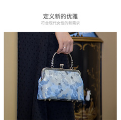 六珈经典款 中国复古风银色口金手工布艺材料包【非成品】手提