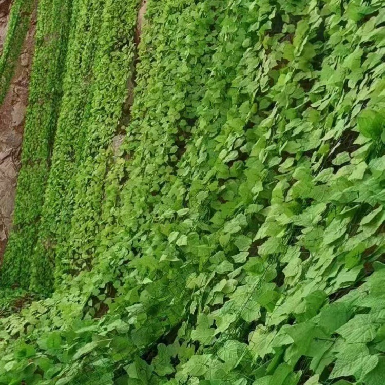 湖北恩施树叶网绿叶网边坡绿化防航拍伪装网，绿化坡面覆盖树叶网