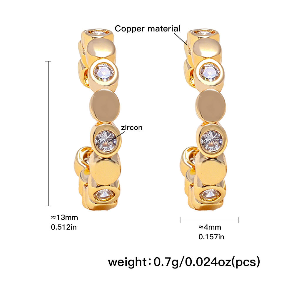 Orecchini a clip con design a nido d'ape per donna, minimalisti, sofisticati, trendy, versatili e alla moda._voghion.com