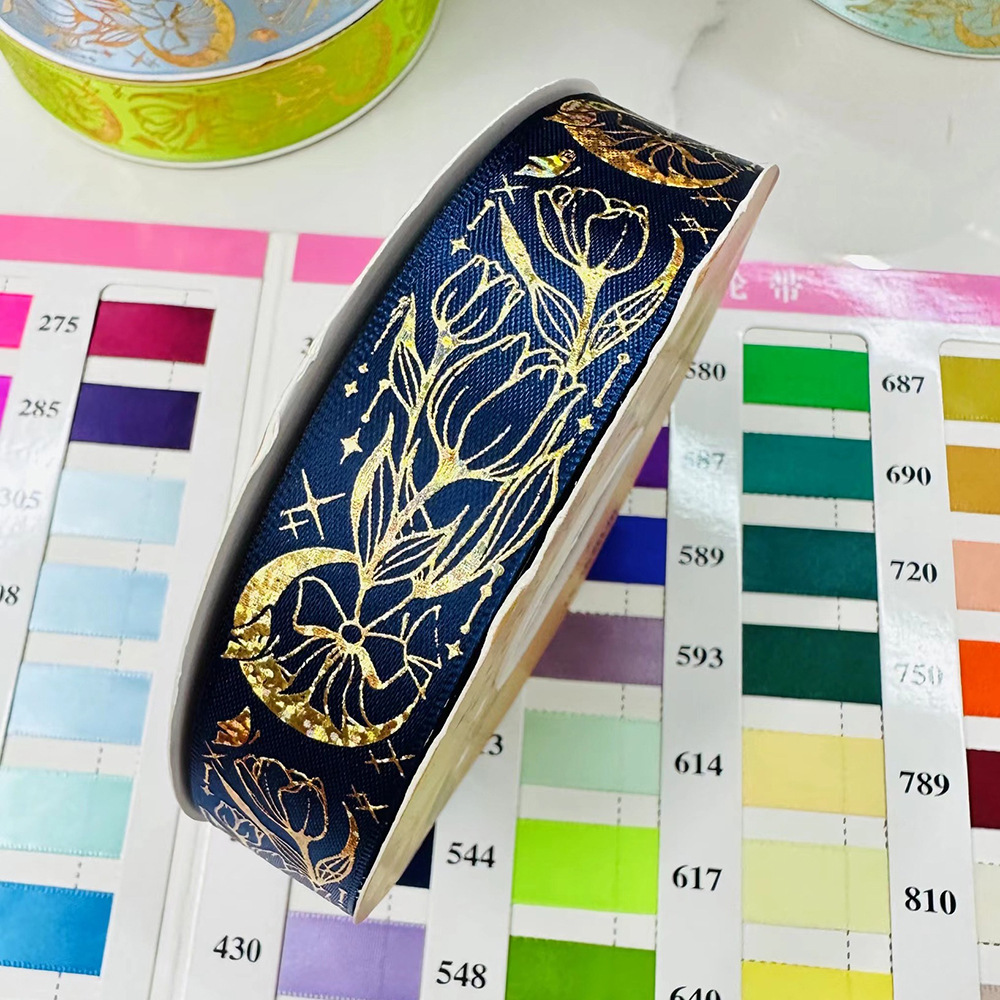 [Shangxin] Lanzamiento de barras de oro de cinta Lolita hecha a mano tulipanes luna arco cinta al por mayor