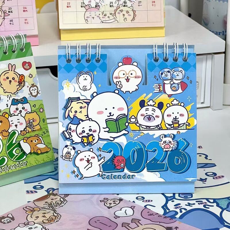New Self-Deprecating Bear Chikawa Calendar 2026 Ins High-Value Desktop Ornament Desk Calendar Graffiti Cute Creative New Self-Deprecating Bear Chikawa Calendar 2026 Ins High-Value Desktop Ornament Desk Calendar Graffiti Cute Creative