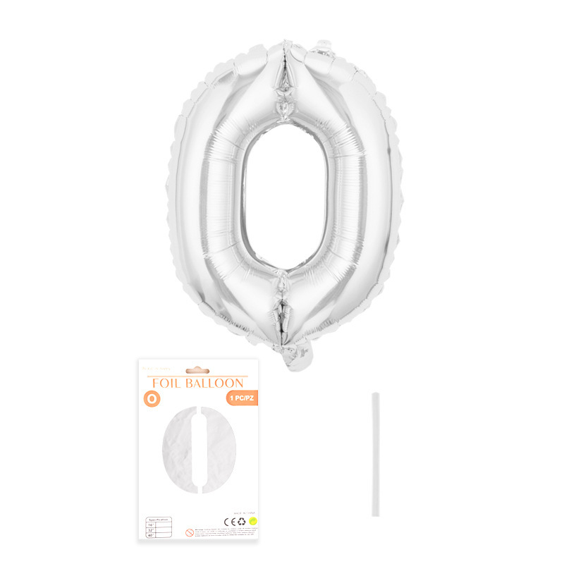 16 pulgadas alfabeto inglés tarjeta de papel independiente embalaje película de aluminio globo decoración de fiesta de cumpleaños diseño papel de aluminio globo al por mayor