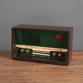 复古怀旧老式铁艺7080年代按键收音机模型酒吧婚纱摄影道具装饰摆