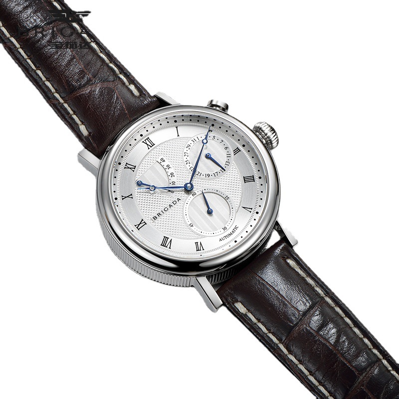 品牌男士机械腕表 商务防水手表瑞士皮带海欧表 跨境批发机械手表