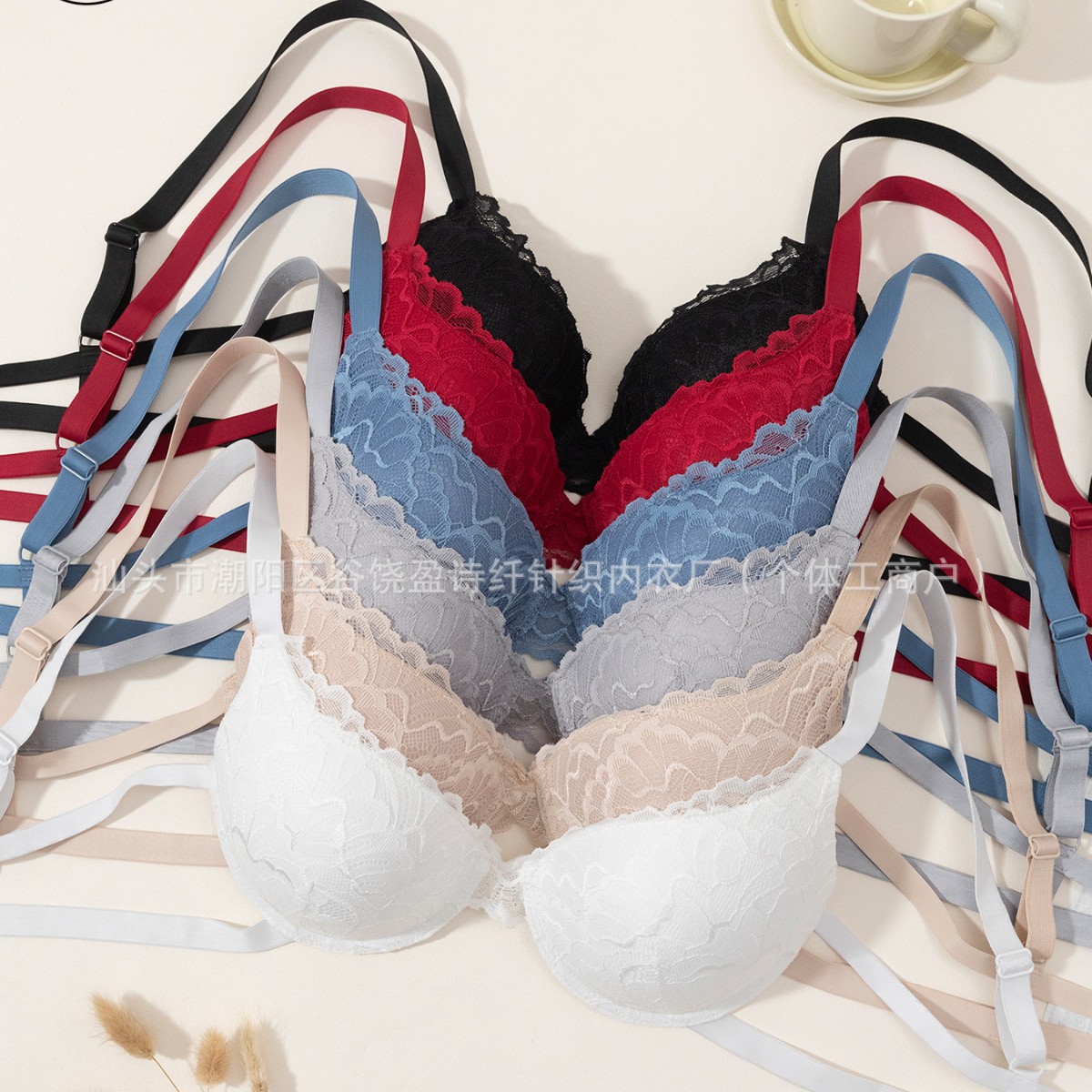 Factory wholesale for cross-border sexy lace underwear comfortable gathered bra fashion thin beautiful back European and American bra