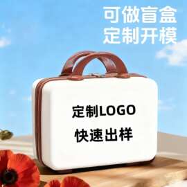 工厂直销盲盒手提箱8寸10寸12寸公司礼品箱ABS硬壳纯色简约密码箱