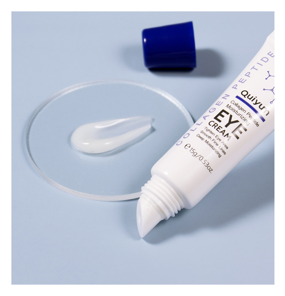 Cross-border QUIYUM Collagen Peptide Moisturizing Eye Cream 15g Hydrating, Moisturizing and brightening skin tone manufacturer's wholesale in stock undefined