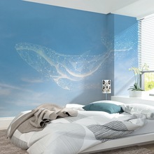 简约清新墙纸壁画3d立体温馨卧室沙发床上用品家纺直播间背景墙布