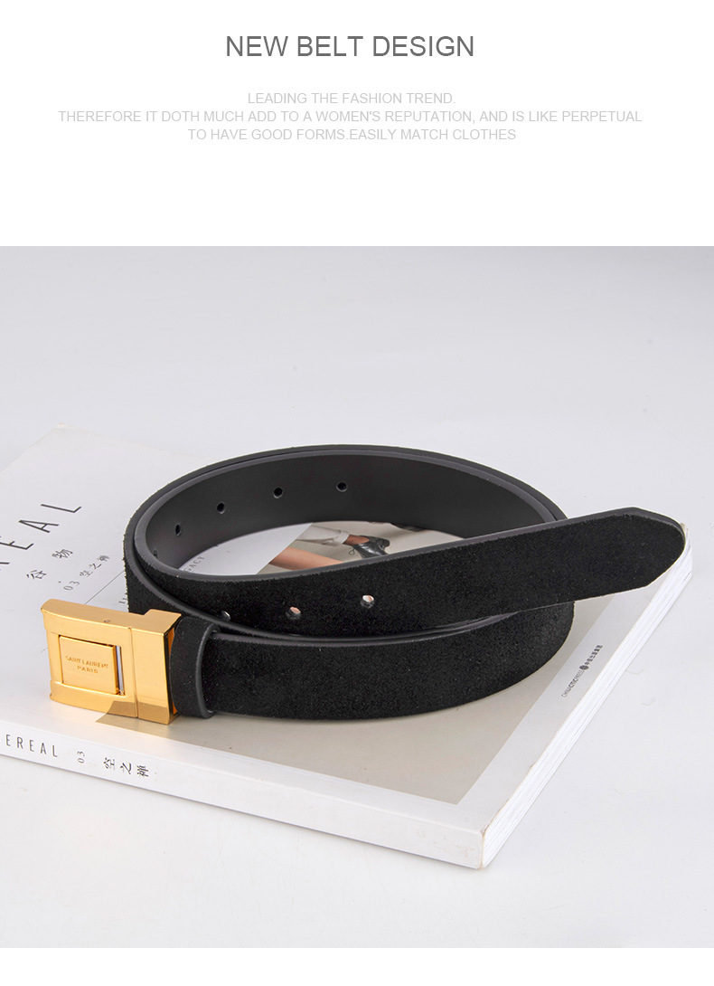 137g Weight Belt Classification Retro Classic Style Solid Color Two-Layer Cowhide Alloy Leather Plating Women's Leather Belts