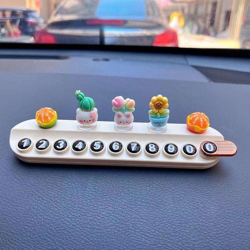 Nuevo de pie de imitación de maceta placa de número de coche placa de estacionamiento temporal placa de coche de teléfono artículos de decoración creativos