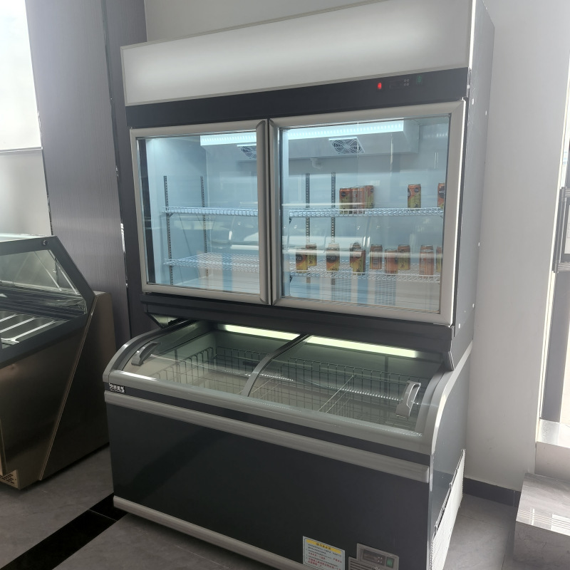 展示柜一体子母冷冻双温柜立式超市便利店商用柜冷藏冰淇淋垒德株