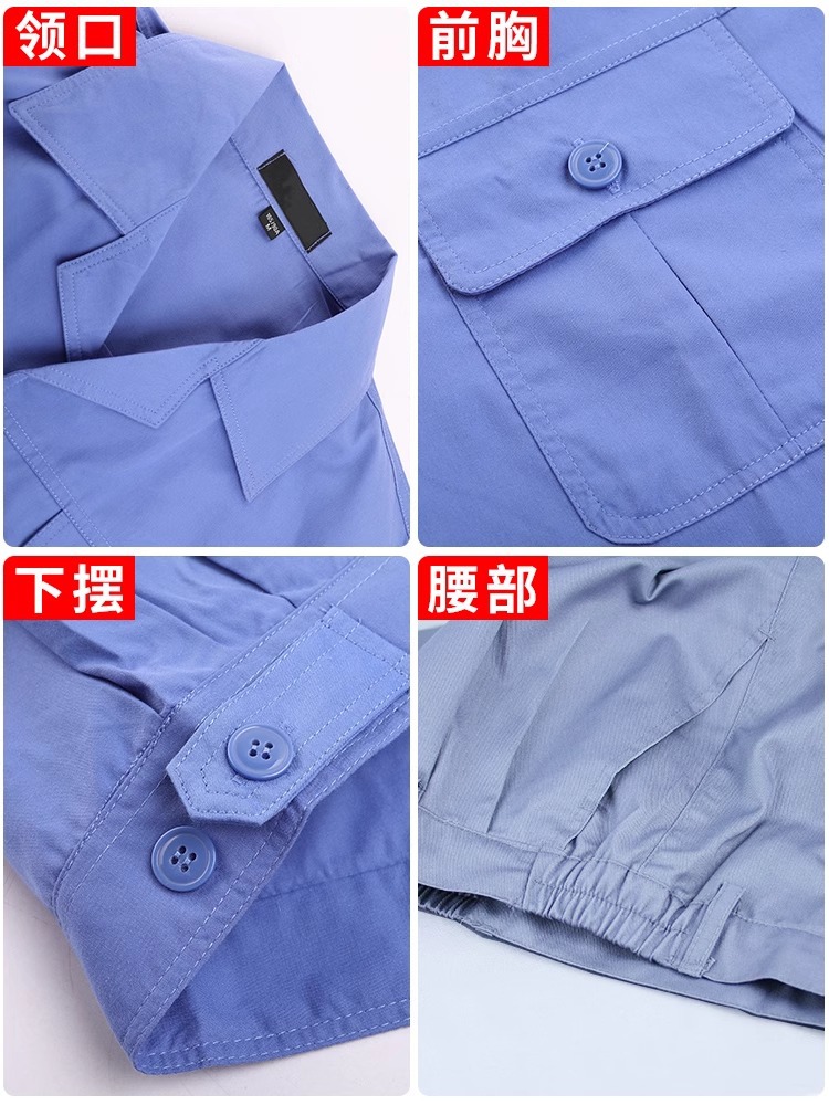 Trajes de trabajo de manga larga de verano para hombres trajes de verano delgados transpirables taller de fábrica de trabajo azul personalizado