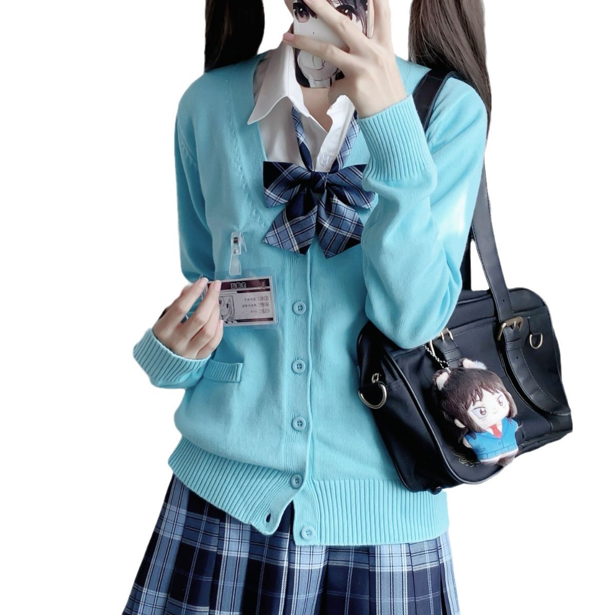 JK 긴팔 카디건 코트 니트웨어 가을과 겨울 학교 스타일 쌓인 오리지널 스웨터 내부 일본 스타일