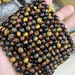 高货三色虎眼石散珠子手工创意串珠子diy手链项链半成品材料现货