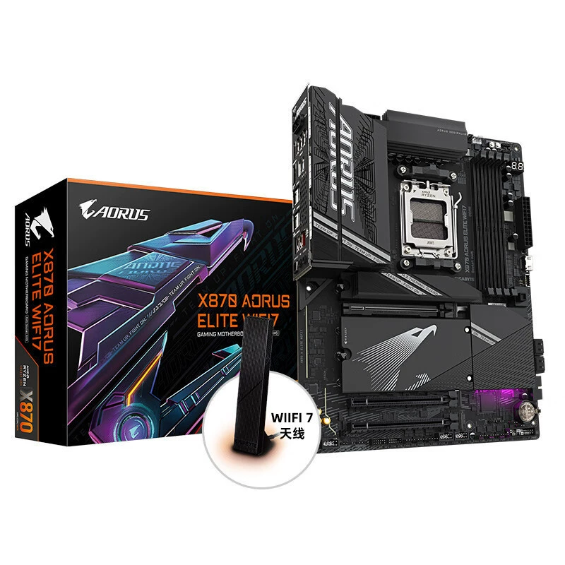 Материнская плата Gigabyte X870 AORUS ELITE WIFI7 DDR5 для процессоров AMD AM5, поддержка 9700X AM5