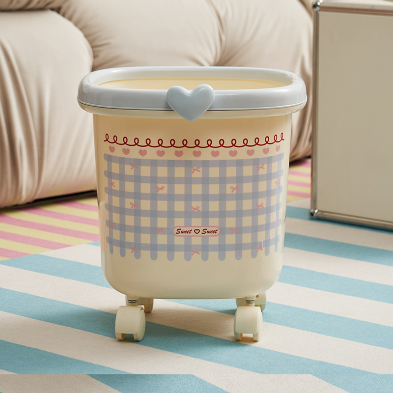 Sliding Grid Trash Can for Home Use, 9.5L, Stylish and Hygienic Bin for Kitchen, Living Room, Bathroom, with Handle and Press Ring Paper Basket