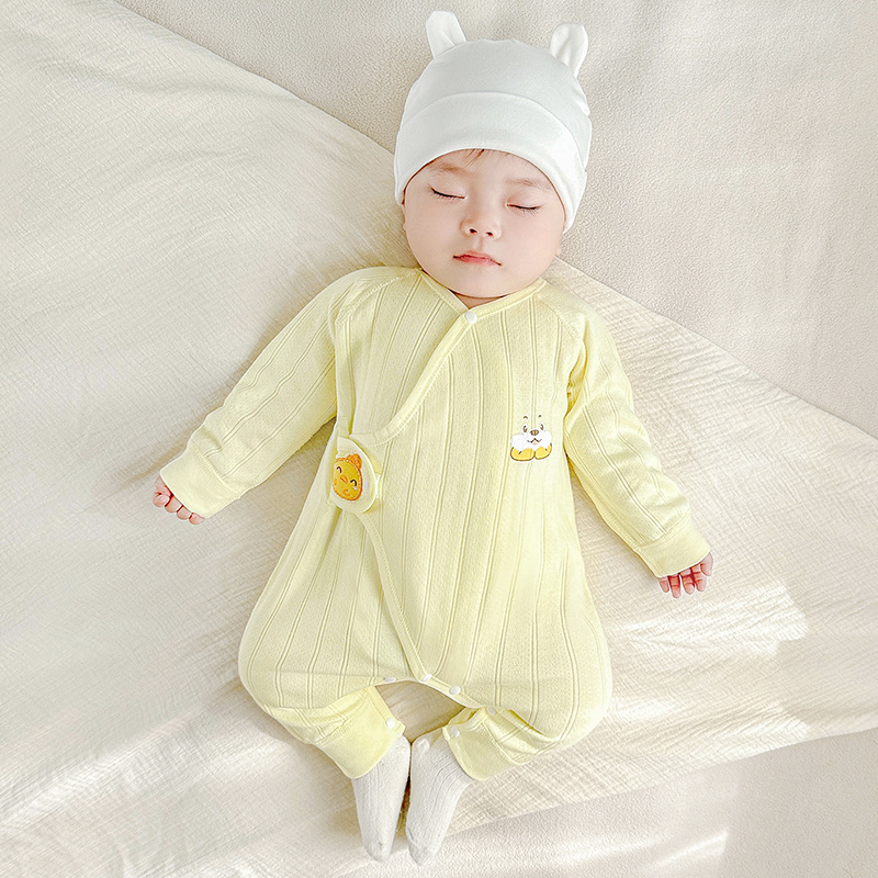 Ropa de bebé recién nacido para primavera, otoño y principios de invierno, 100% algodón puro, pelele estilo kimono de capa base fina para bebés de 3 meses, mono para recién nacido. image 8