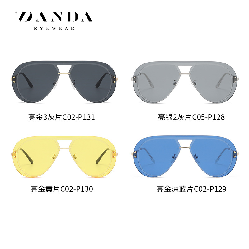 Nuevas gafas de sol transfronterizas JS8521 de los hombres de moda de una sola pieza sin marco gafas de sol al aire libre de conducción clásica Rana gafas