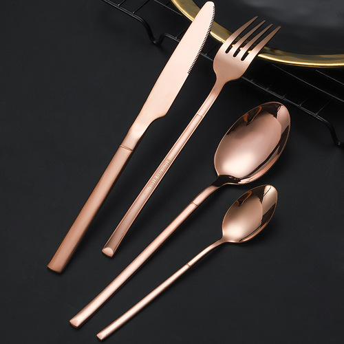 Factory direct sales stainless steel knight knife, fork and spoon set, hotel household western food tableware, spoon, steak knife and fork