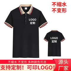 Summer men's short-sleeved ice silk polo shirt work clothes embroidered trendy quick-drying breathable lapel advertising t-shirt with printed logo