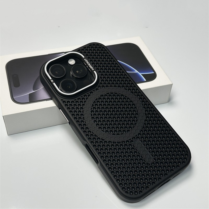 放熱磁気レンズホルダー携帯電話ケース Apple 16promax 携帯電話ケースハニカム iPhone 保護カバーに適しています|undefined