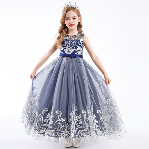 CARISA Girls' Formal Dress, Sleeveless Net Performance Host Princess Dress, Cross-border Dropshipping One Piece