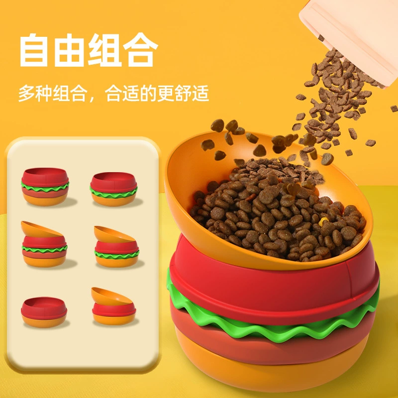 Трансграничные домашние животные медленная миска гамбургер форма 5 в одном собачья миска анти-скользкая собачья миска автоматическая кормушка для кошек