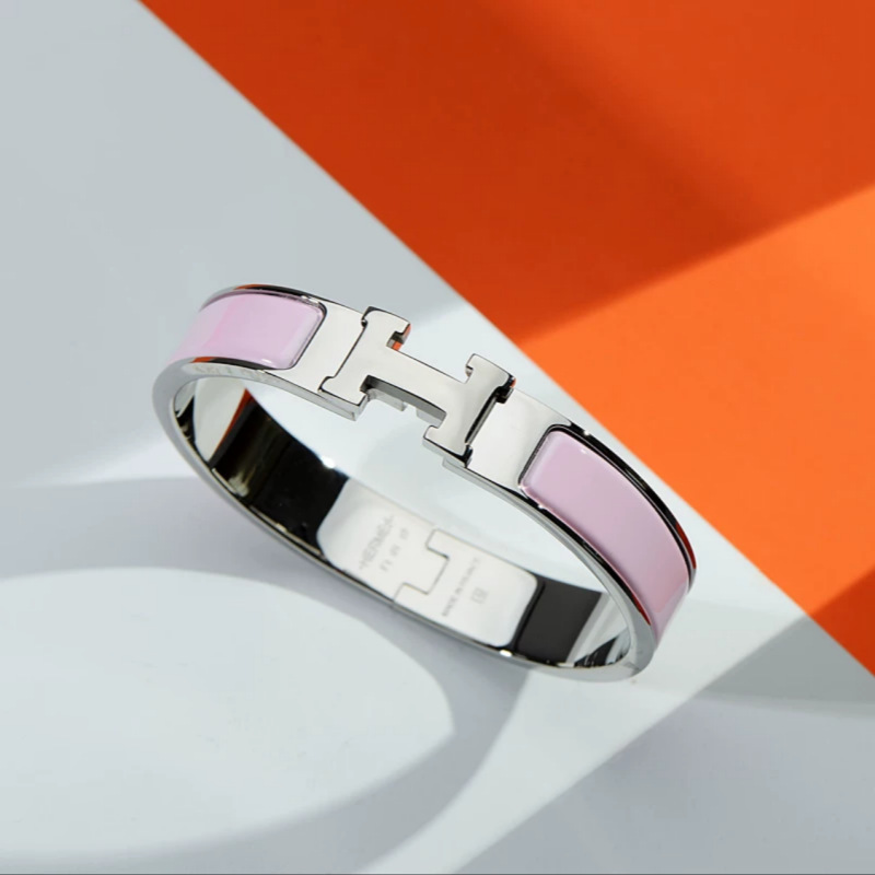 H文字フロストブラックサムライブレスレットエナメルクラシックカップルブレスレットローズゴールドワイドバージョン工場直販|undefined