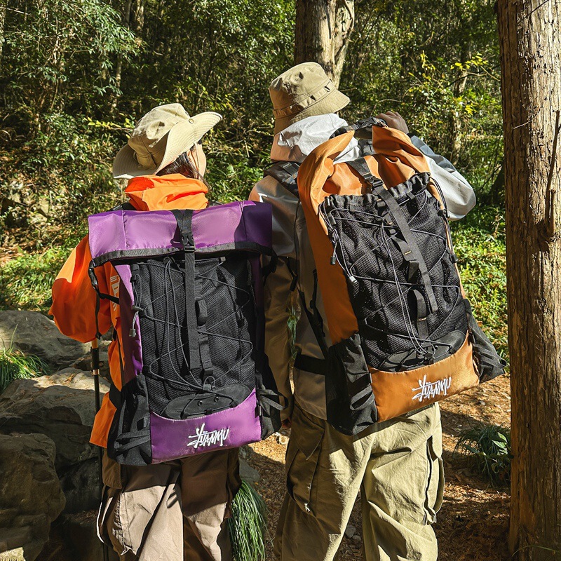 Cross-Border Nylon Water-Repellent Backpack Outdoor Leisure Hiking Travel Camping Large Capacity Backpack for Men and Women Couples