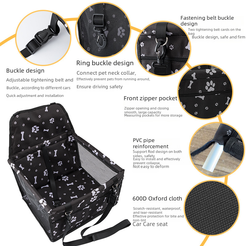 New Amazon Pet Car Bag for Cats and Dogs, Outdoor Safety Car Hanger, Stain-Proof, Large Capacity Car Bag