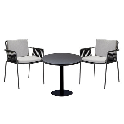 Mesas y sillas al aire libre Patio Terraza Restaurante Ratán Impermeable Bar exterior Mesas y sillas Terraza Balcón Jardín de ocio Silla de mimbre