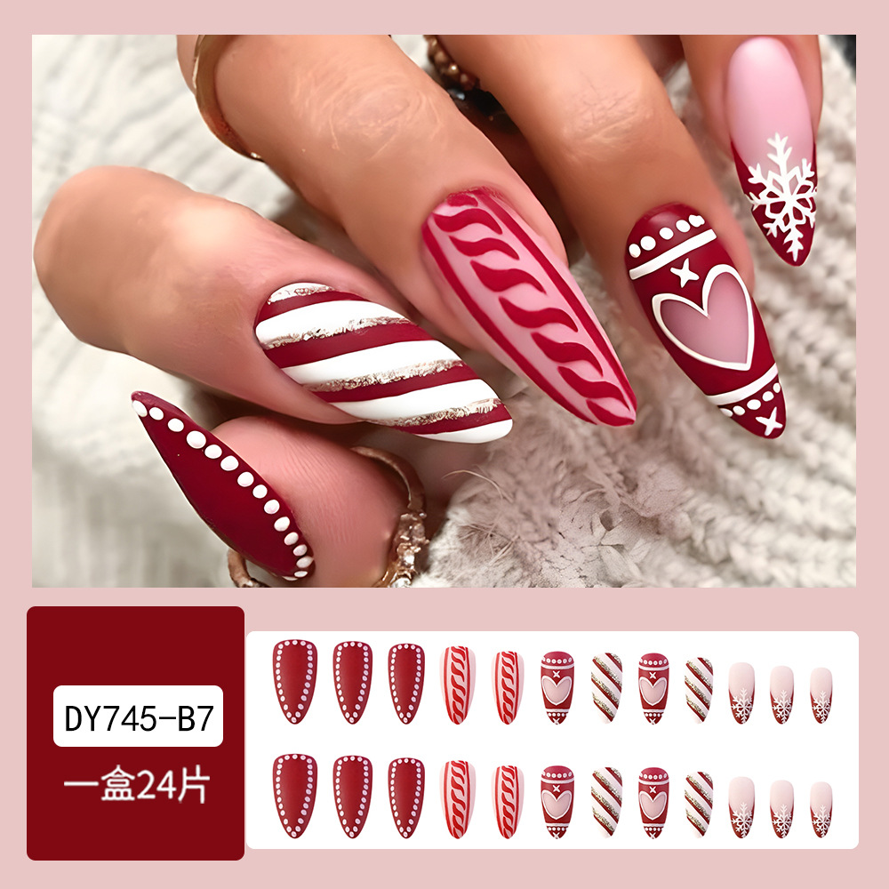 Nueva colección de uñas de navidad desgaste de uñas falsas transfronterizas desgaste de uñas parche de uñas pieza de uñas al por mayor de uñas