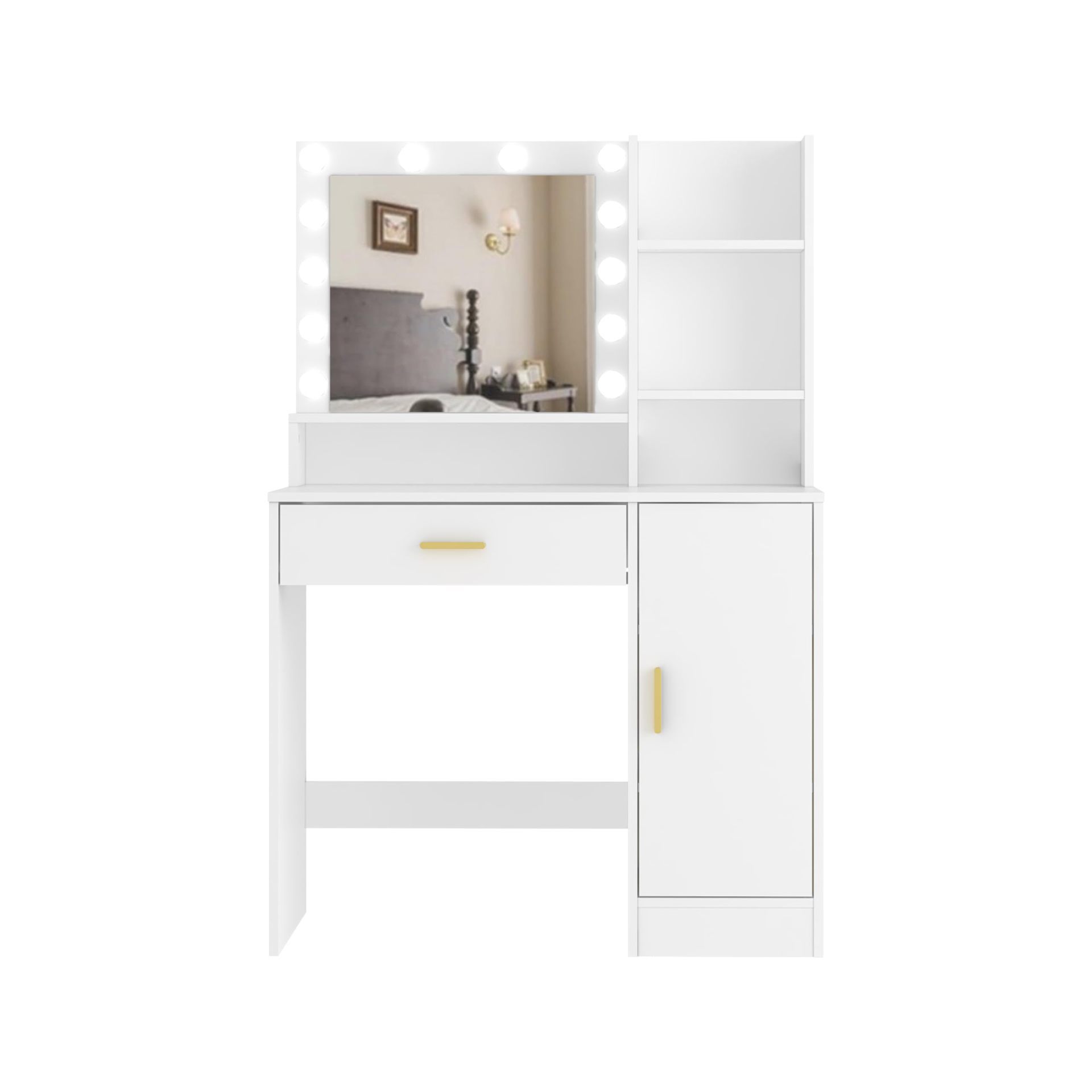 Cross-Border Dressing Table Bedroom Modern Simple Dressing Table with Mirror Dressing Table Small Apartment Storage Locker Integrated