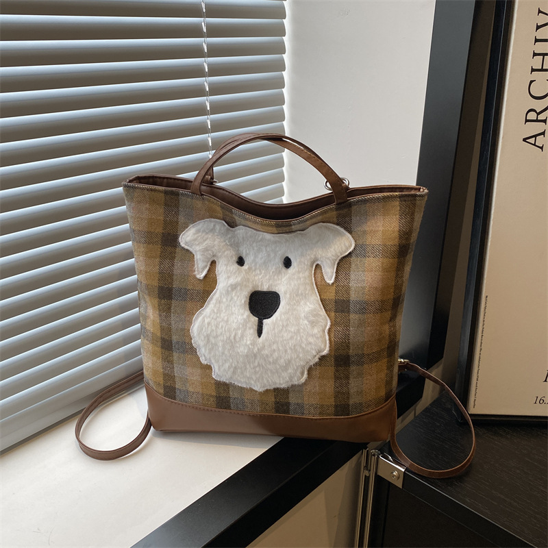 Bolsa de mochila retrógrada de tela de tela para mujeres 2024 nuevo otoño y invierno West Highland tote bolso de gran capacidad de ocio