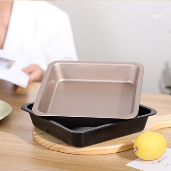 Baking tools non-stick 78-inch square deep baking pan square pizza mold household oven cake mold factory wholesale