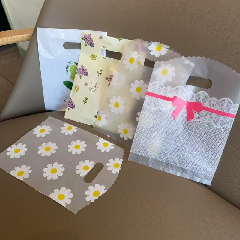 Transparent Thickened Cosmetic Gift Small Fresh Logo Simple Packaging Gift Plastic Handbag Buckle Handbag Wholesale