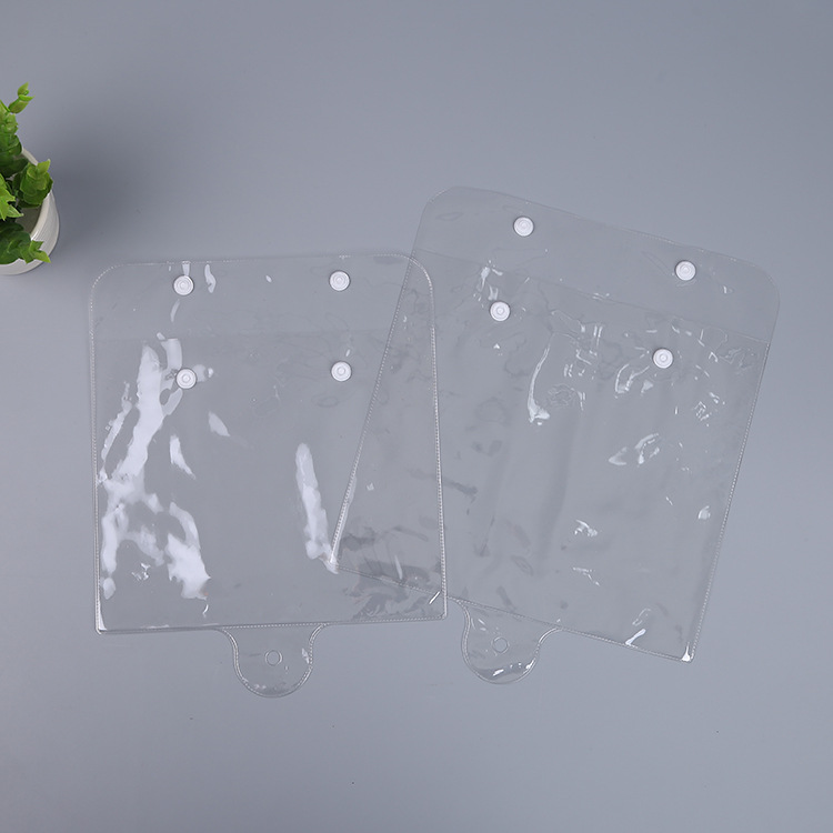 厂家生产pvc透明按扣袋服装包装挂钩薄膜袋透明化妆品袋可印logo