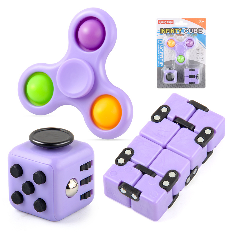 Transfronterizo nuevo traje de descompresión de segundo orden infinito cubo dados de tres agujeros burbuja música dedo Gyro nuevo juguete exótico