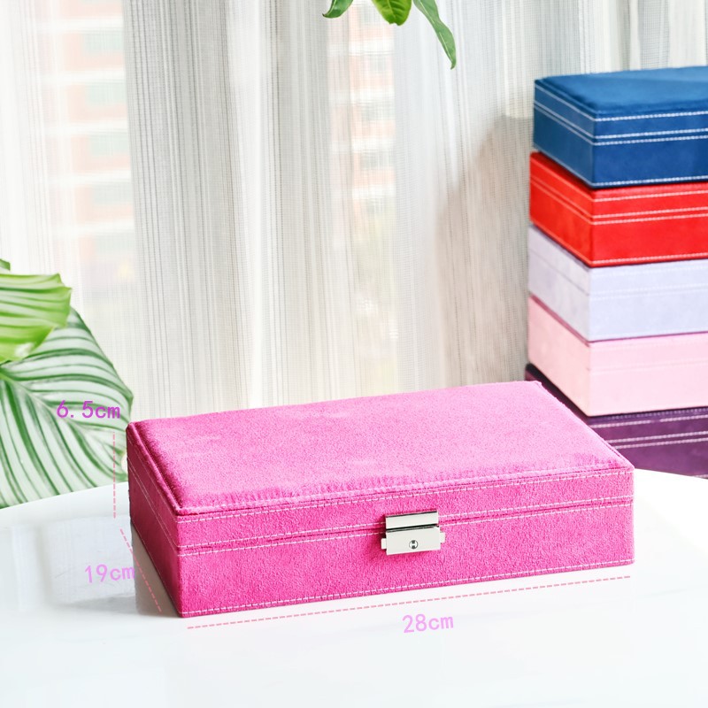 Caja de almacenamiento de joyas caja de joyería portátil caja de joyería de franela caja de joyería al por mayor en stock caja de joyería multifuncional