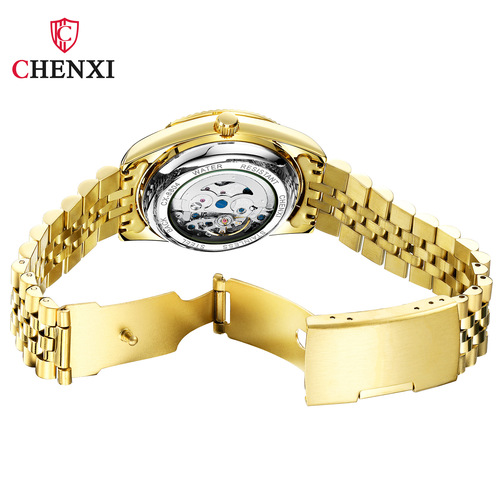Gold mechanical watch CHENXI brand steel band watch 8804A factory direct sales fashionable business mechanical watch