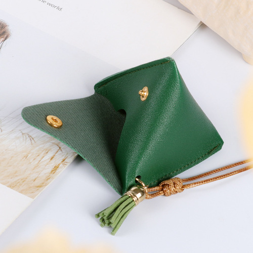 Compact storage bag Dragon Boat Festival Zongzi coin purse Triangular coin loose money access card leather storage bag