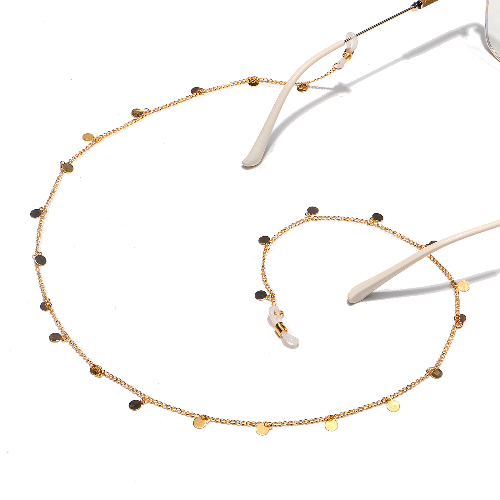 Fashion Gold Round Glasses Chain display picture 3