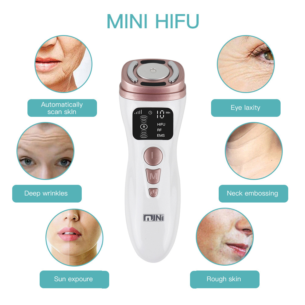 Mini Ultherapy Precision Sculpting Device HIFU RF Radiofrequency EMS Micro-electric Pulse Face Lifting Wrinkle Smoothing Beauty Device