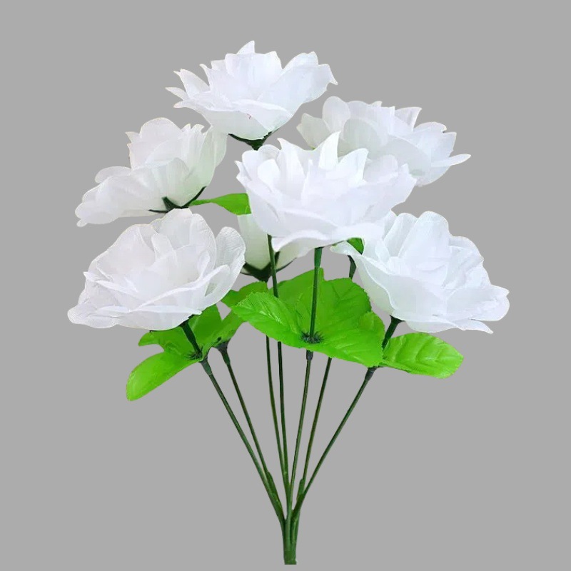 Fuente de fabricación mayorista simulación de gran precio simulación de siete meses de decoración de flores falsas flores de seda falsificadas ramo